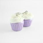 Miniature Charm Taro Cupcake With Purple Strap