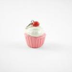 Miniature Charm Pink Cherry Cupcake