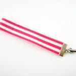 Pink Stripe Ribbon Cell Phone Strap